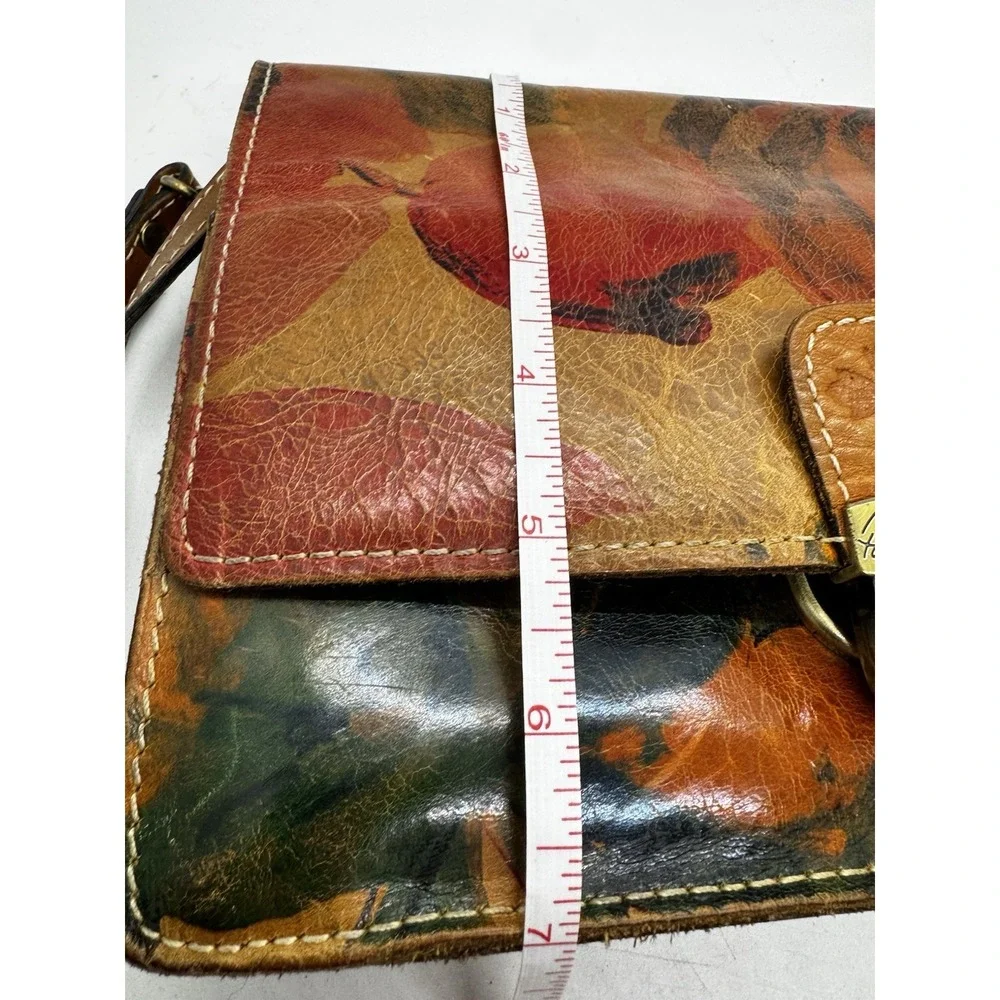 Patricia Nash Lanza Watercolor Floral Leather Crossbody Bag Has Wear PT3